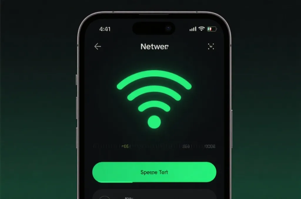 手机应用内置网络测速界面示意图